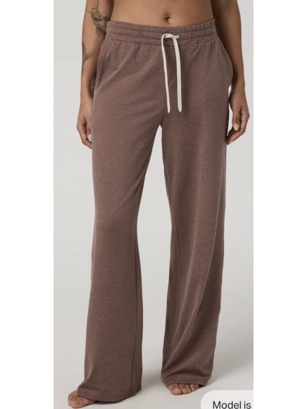 VUORI Halo Essential Wideleg Pant Sable Heather Small Lounge Travel Comfy